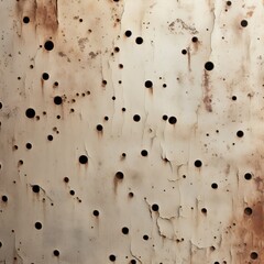weathered metal wall with numerous round holes