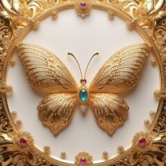 Naklejka premium The golden bowl is a luxurious royal decoration.