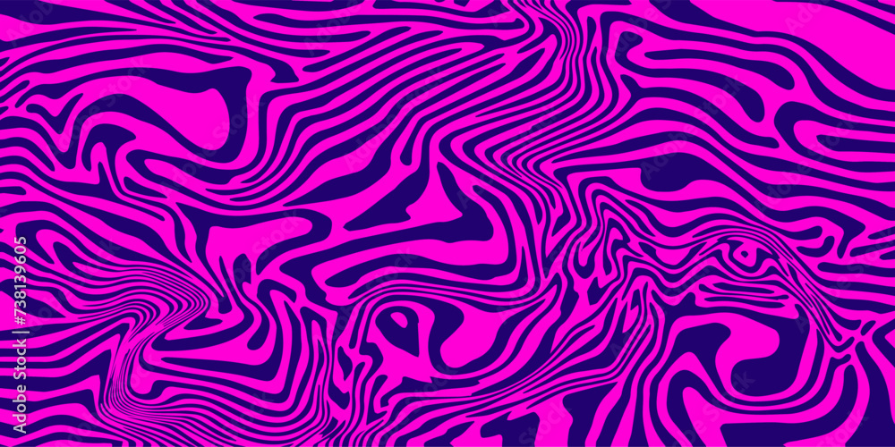 Aufkleber Abstract trippy psychedelic background with melting and distorting lines.