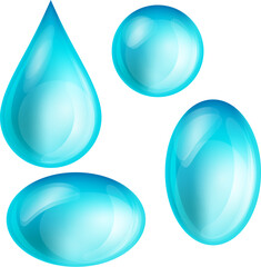 Clean water drops.fresh splashes of transparent water. Transparent drops clean, water liquid illustration. Eps 10