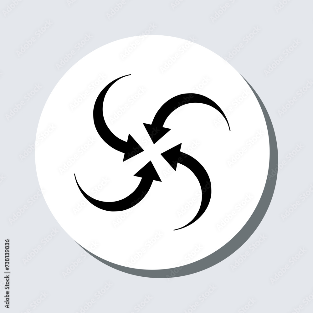 Poster inward arrow icon vector. four arrows sign symbol in trendy flat style. arrow pointing center vector