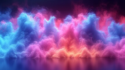 Fototapeta na wymiar Colorful smoke background with smooth fluid animated