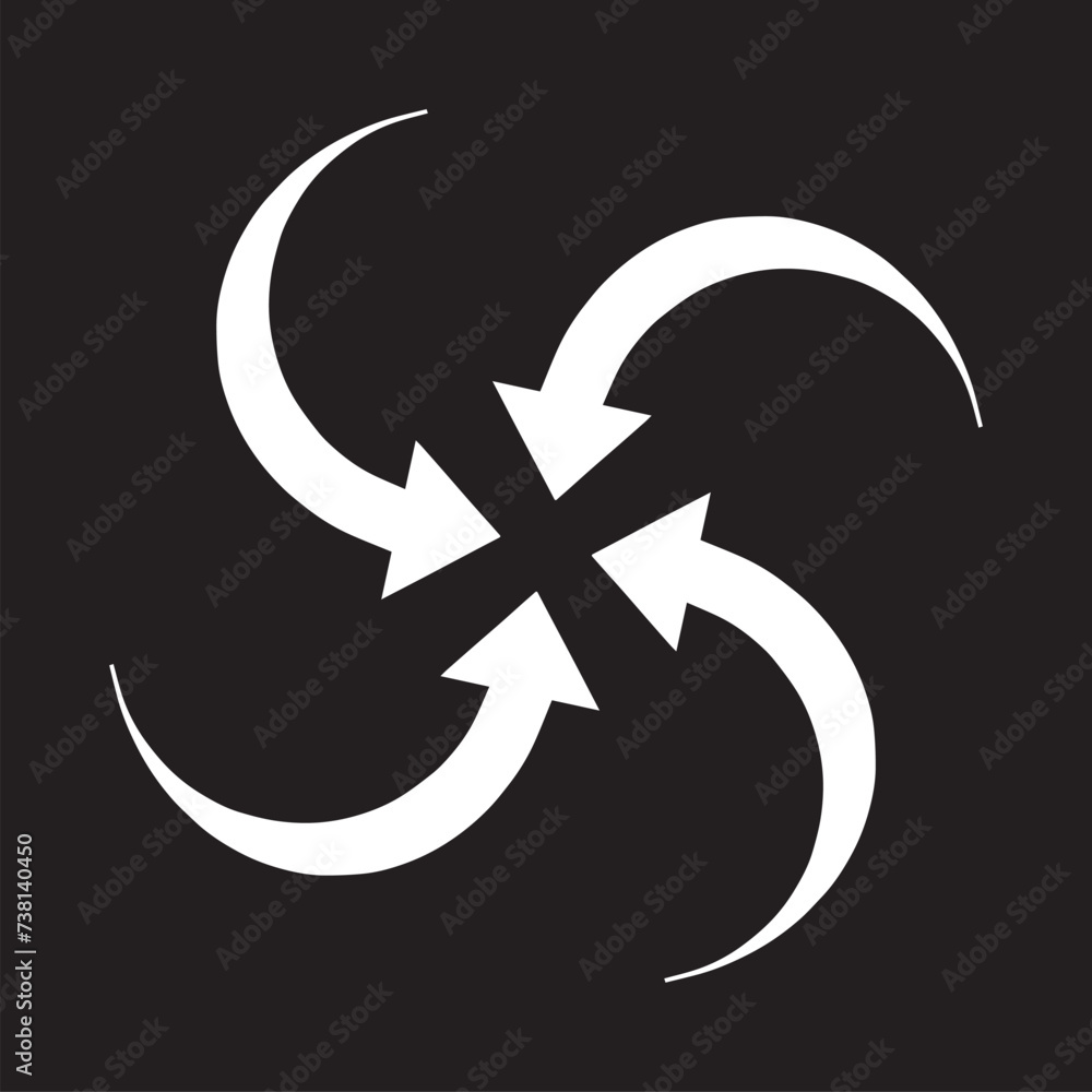 Poster inward arrow icon vector. four arrows icon sign symbol vector. arrow pointing center vector icon ill