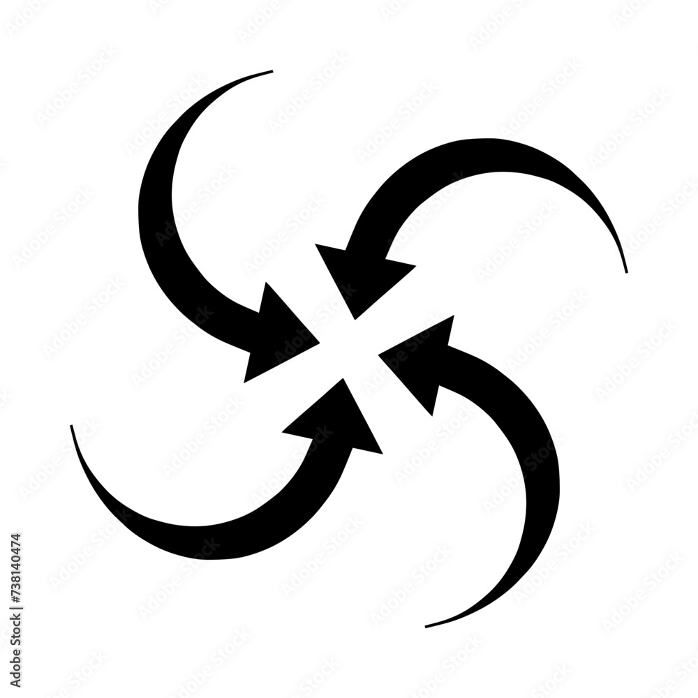 Poster inward arrow icon vector. four arrows icon sign symbol vector. arrow pointing center vector icon ill