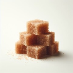 brown sugar cubes on white