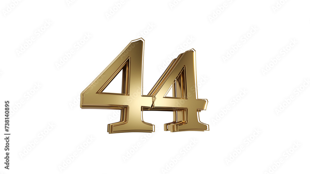 Canvas Prints 3d number 44gold 3d numbers element for design