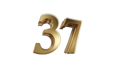 3d number 37gold 3d numbers element for design