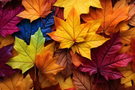 Autumn leaves seamless pattern wallpaper