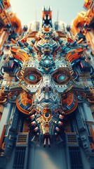 The Steampunk Robotic God's Face