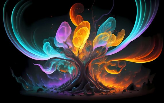Colorful Painting With Light, 3D Render