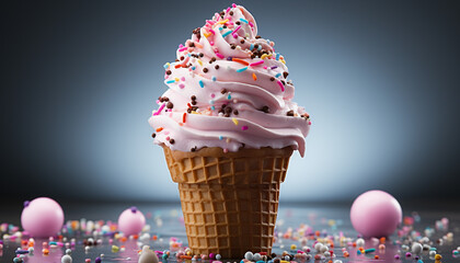 Celebration of joy sweet, colorful, gourmet treats for party generated by AI