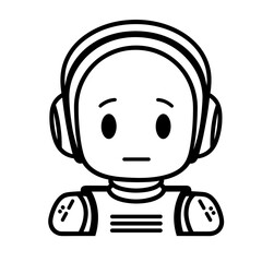 cartoon android, robot or astronaut  vector illustration isolated transparent background logo, cut out or cutout t-shirt print design