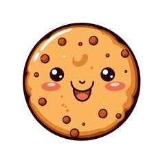 smiling cookie vector illustration isolated transparent background logo, cut out or cutout t-shirt print design