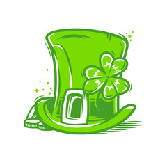 Green top hat decorated with shamrock for St. Patrick's day - 738146883