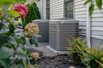 Deurstickers HVAC heating and air conditioning residential units. © Hunman