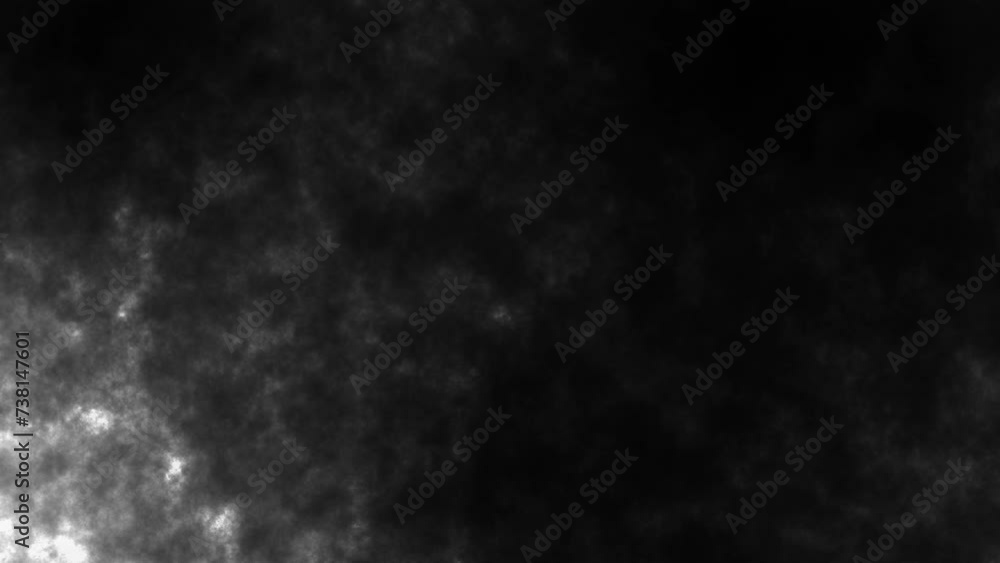 Sticker Abstract white smoke in slow motion on black background. 