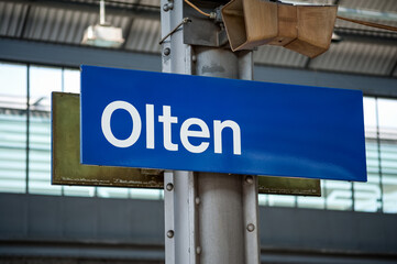 Bahnhofsschild von Olten