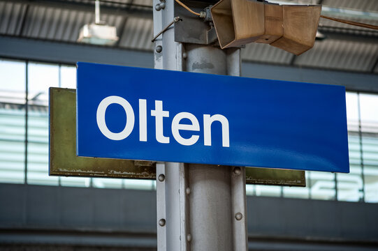 Bahnhofsschild von Olten