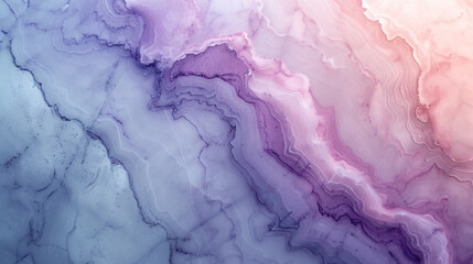 Subtle gradients of blush pink, misty lavender, and soft mint elegantly intermingling on a luxurious marble slab. - obrazy, fototapety, plakaty