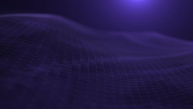 Dynamic wave of color particles. Abstract futuristic background. Big data visualization. 3D rendering.