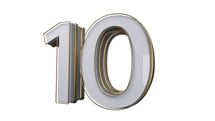 3d number 10 Grey 3d numbers element for design