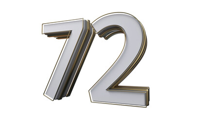 3d number 72 Grey 3d numbers element for design