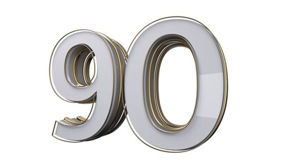 3d number 90 Grey 3d numbers element for design