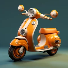 Fotobehang 3d photo of vintage scooter made with generative ai © muhammad