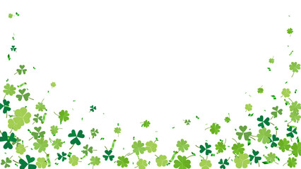 Green clover leaves frame or border with Elegant St. Patricks day design for festive banner, greeting card, postcard, invitation, flyer