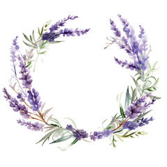 Watercolor lavender seamless border for wedding