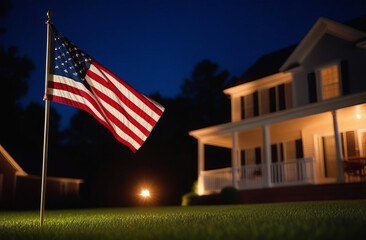 4th of July sparkler fireworks. Happy fourth of July USA independence day, celebration with sparklers, fireworks on American flag background. Concept Independence, Memorial, Holiday, Veterans