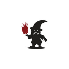 Witch Monster Logo Design Vector