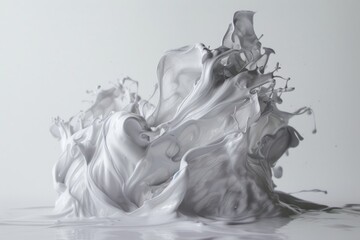 Fototapeta premium white Acrylic Paint Strokes on a Canvas Creating Artistic Texture