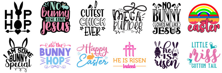 Minimalist Easter Calligraphy Collection Vector Illustration for Gift Card, Mug Design, Wrapping Paper