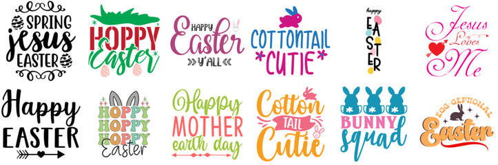 Modern Easter Sunday Phrase Collection Vector Illustration for Logo, Advertisement, Advertising