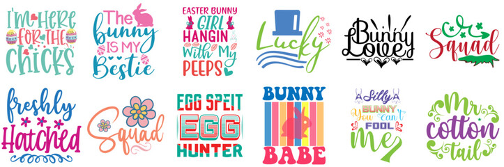 Elegant Easter Sunday Calligraphic Lettering Collection Vector Illustration for Gift Card, Logo, Poster