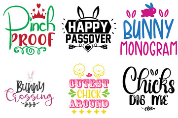Colourful Easter Inscription Set Vector Illustration for Stationery, Packaging, Wrapping Paper