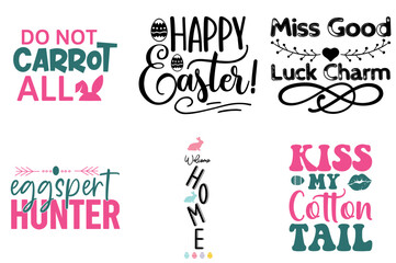 Simple Easter Quotes Bundle Vector Illustration for Magazine, Motion Graphics, Poster