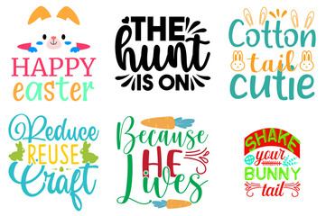 Creative Easter and Holiday Quotes Set Vector Illustration for Icon, Presentation, Stationery
