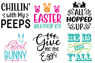 Minimal Easter Day Typographic Emblems Collection Vector Illustration for Stationery, Icon, Newsletter