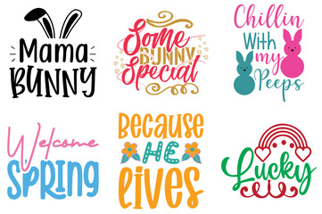 Colourful Easter and Spring Invitation Bundle Vector Illustration for Presentation, Gift Card, Advertising