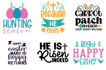 Minimalist Easter Sunday Calligraphic Lettering Set Vector Illustration for Vouchers, Printing Press, Sticker