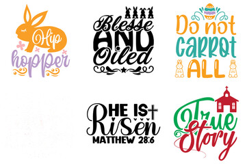 Elegant Easter Hand Lettering Collection Vector Illustration for Infographic, Flyer, Postcard