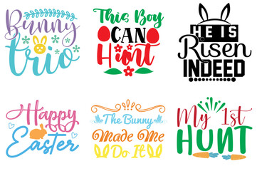 Classic Easter Day Typography Bundle Vector Illustration for Logo, Printable, Printing Press