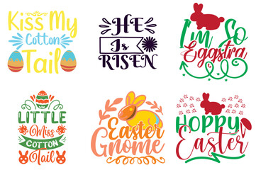 Classic Easter Quotes Set Vector Illustration for Packaging, Poster, Printable