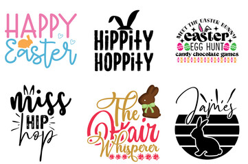 Classic Easter and Holiday Calligraphic Lettering Collection Vector Illustration for Infographic, T-Shirt Design, Greeting Card
