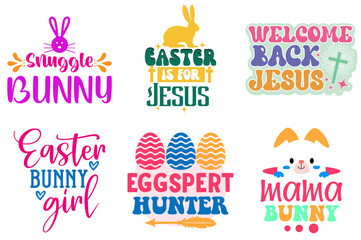 Classic Easter Hand Lettering Collection Vector Illustration for Presentation, Gift Card, Motion Graphics
