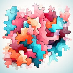 illustration of a heart-shaped jigsaw puzzle