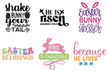 Simple Easter Sunday Calligraphy Collection Vector Illustration for Printable, T-Shirt Design, Announcement
