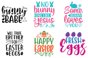 Elegant Easter Sunday Calligraphy Bundle Vector Illustration for Mug Design, Printing Press, Motion Graphics